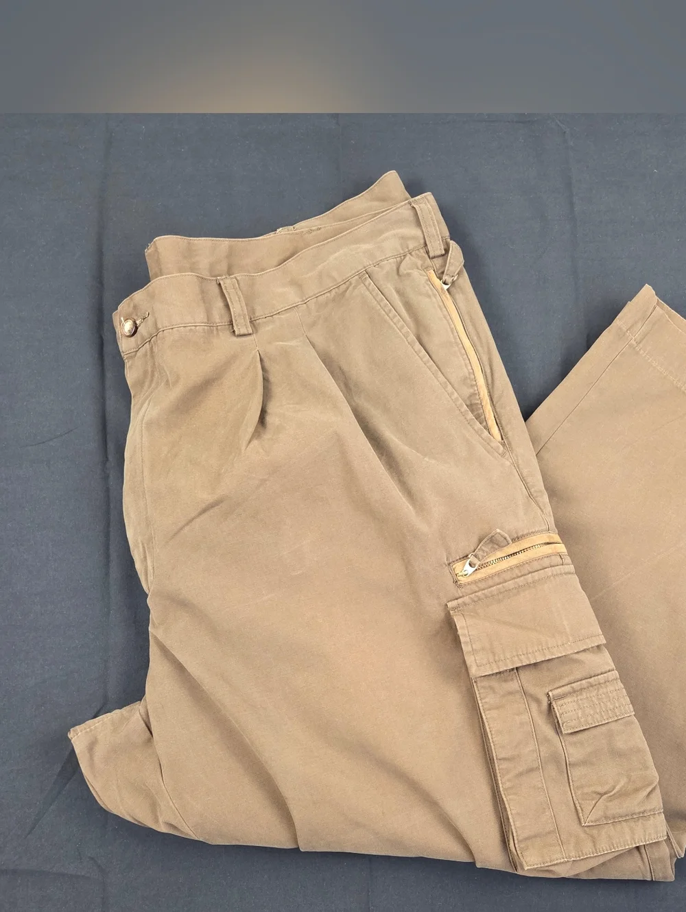 Vintage Orvis Pants Mens 42x27 Brown Multi Pocket Hunting Fishing Outdoor